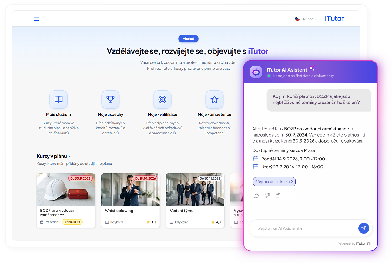 iTutor platforma pro vzdělávání a rozvoj zaměstnanců